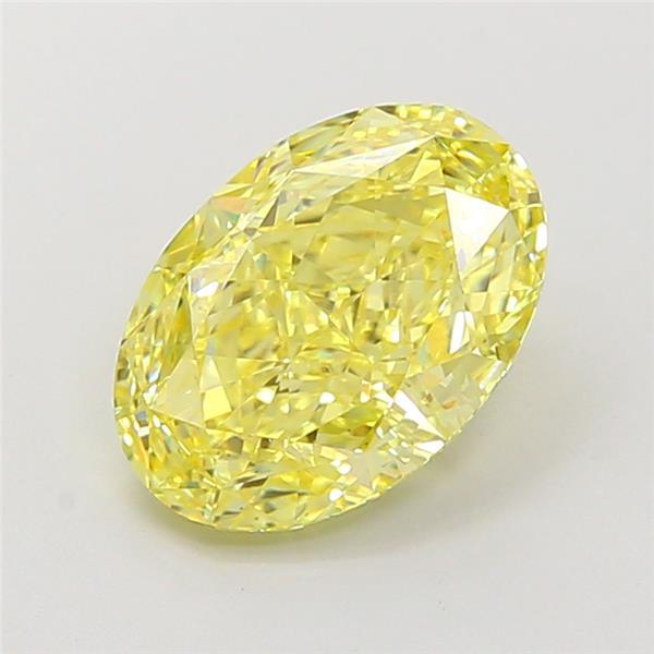 3.09 Ct. Fancy Intense Yellow Oval Lab Grown Diamond