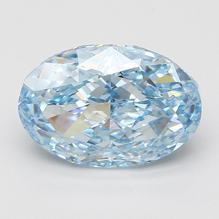 5.32 Ct. Fancy Vivid Blue Oval Lab Grown Diamond
