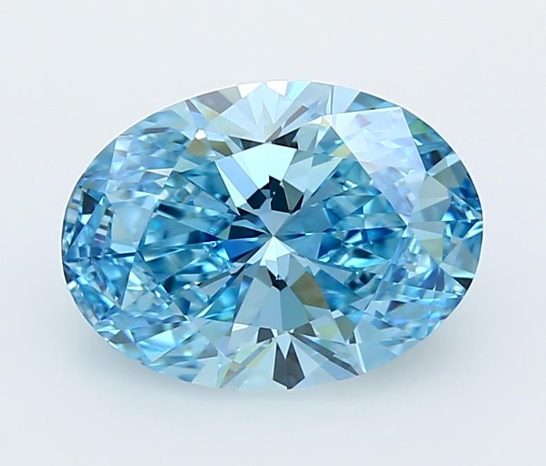 3.0 Ct. Fancy Vivid  Blue Oval Lab Grown Diamond