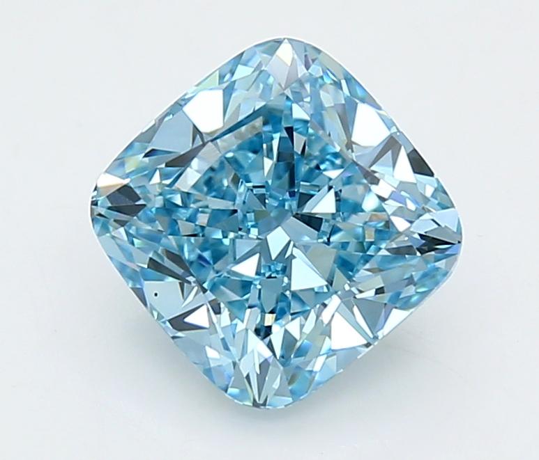2.61 Ct. Fancy Vivid  Blue Cushion Lab Grown Diamond