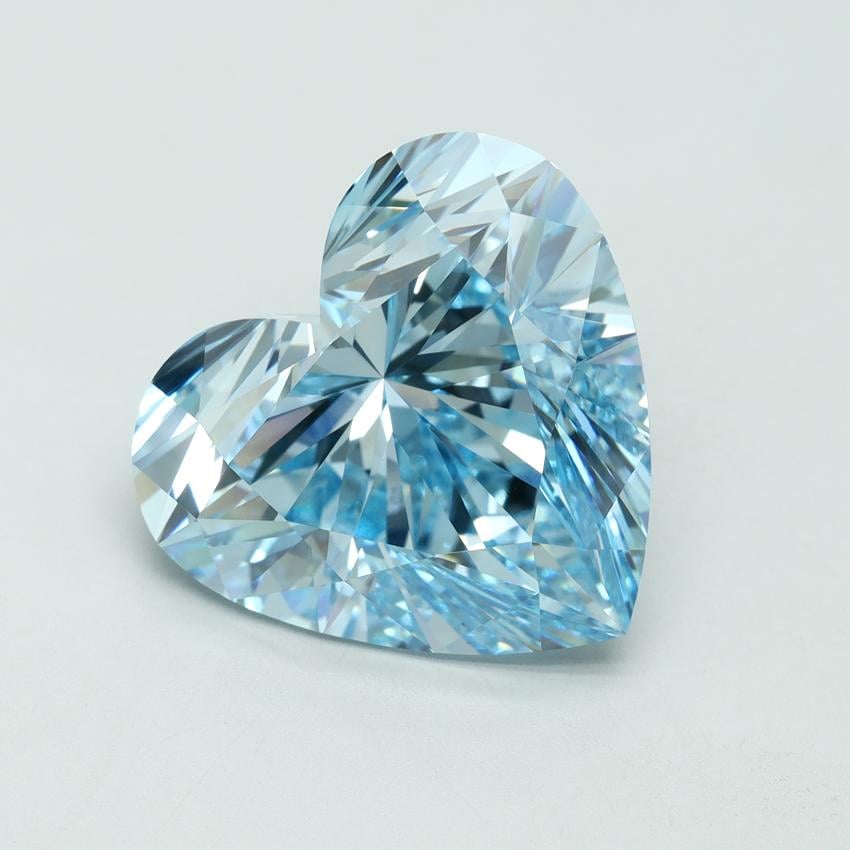 10.68 Ct. Fancy Vivid Blue Heart Lab Grown Diamond