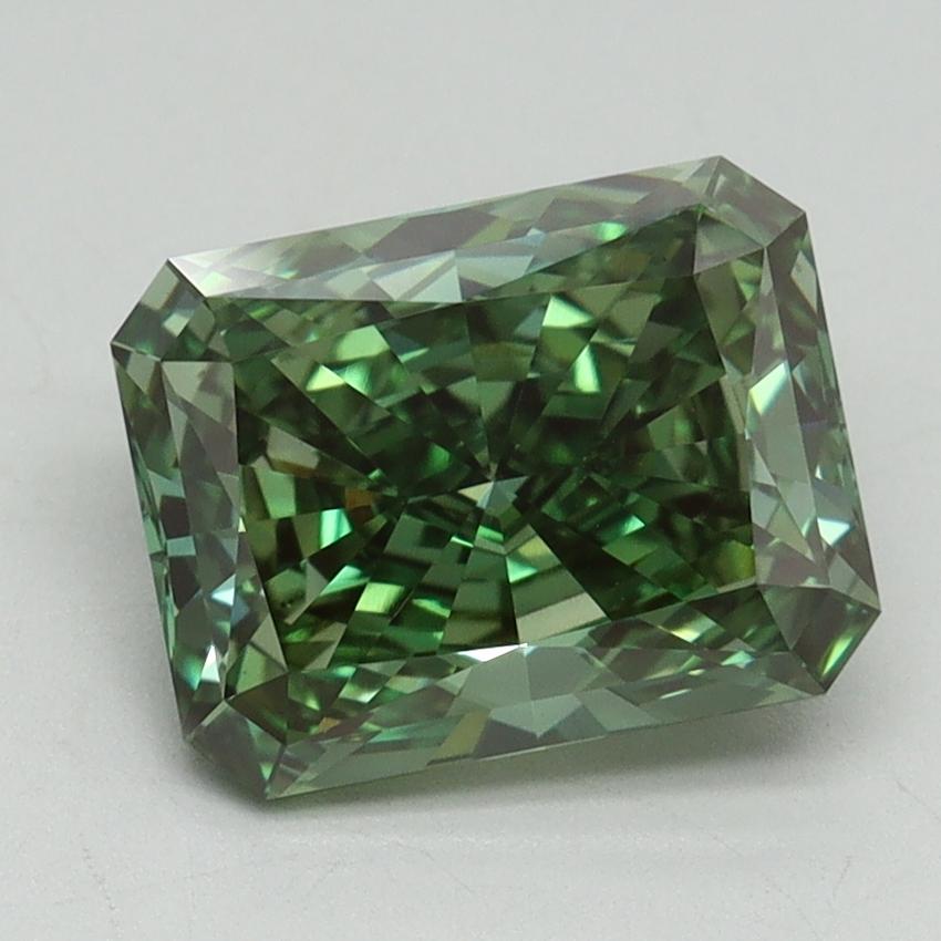 2.49 Ct. Fancy Vivid Pacific Green Radiant Lab Grown Diamond