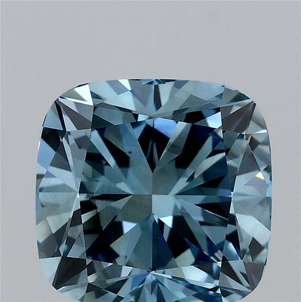2.54 Ct. Fancy Vivid  Blue Cushion Lab Grown Diamond
