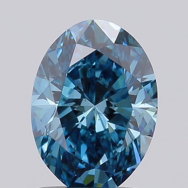 1.42 Ct. Fancy Vivid  Blue Oval Lab Grown Diamond