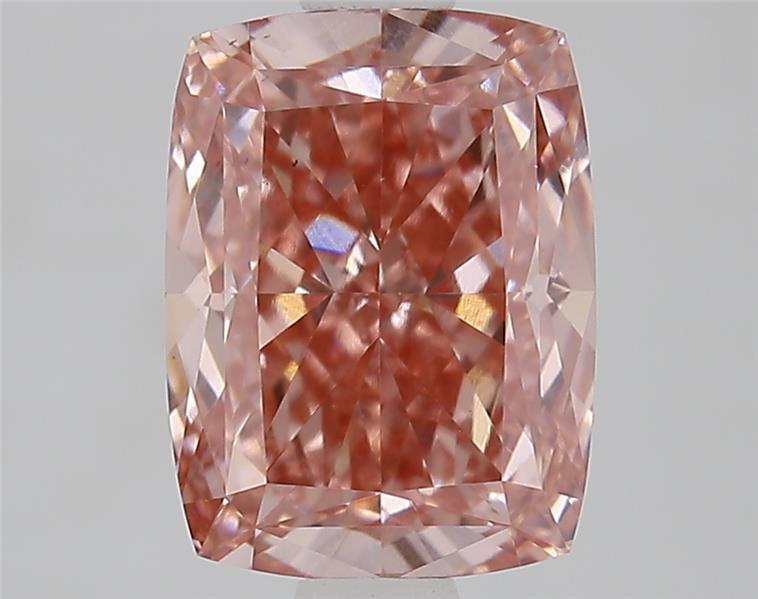 2.01 Ct. Fancy Vivid  Pink Cushion Lab Grown Diamond