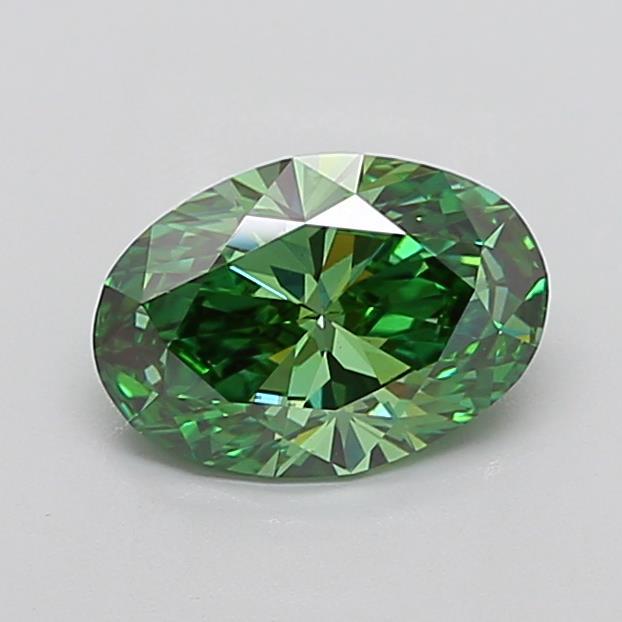 2.05 Ct. Fancy Vivid Green Oval Lab Grown Diamond