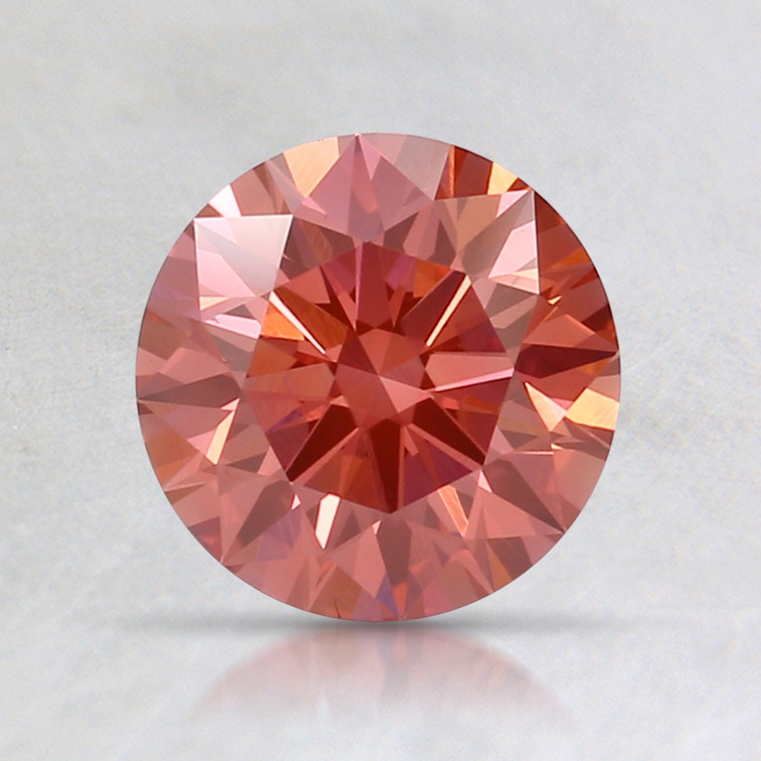 1.02 Ct. Fancy Intense Orangy Pink Round Lab Created Diamond