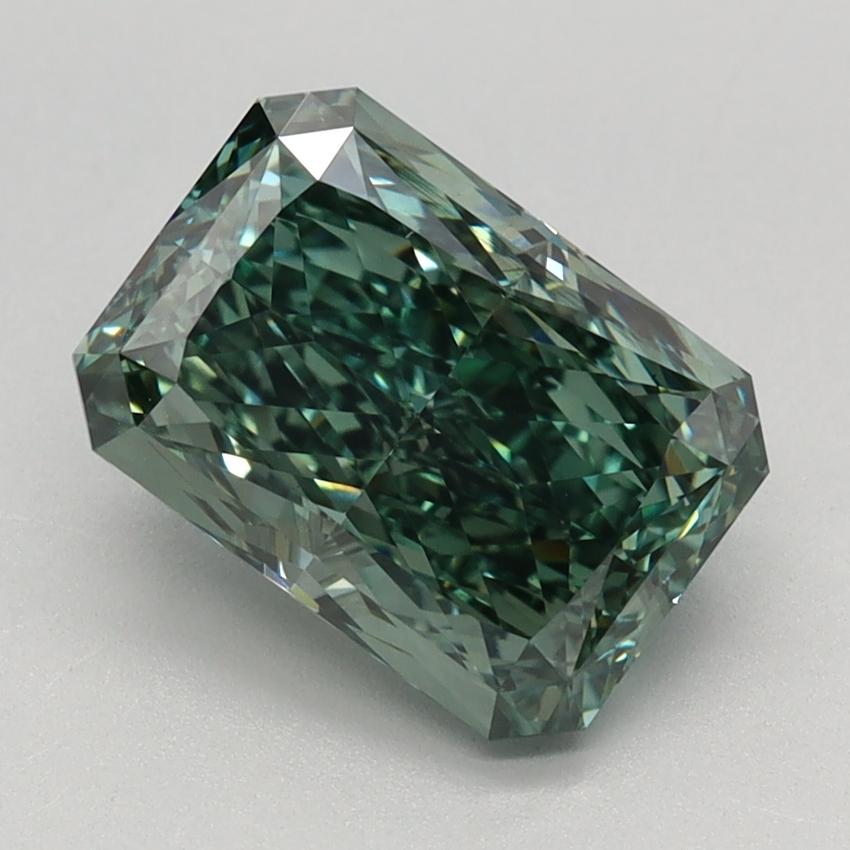 2.34 Ct. Fancy Vivid Green Radiant Lab Grown Diamond