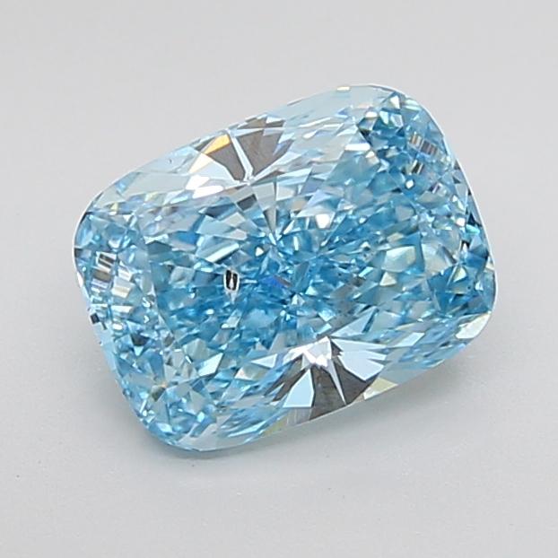 2.83 Ct. Fancy Vivid Blue Cushion Lab Grown Diamond