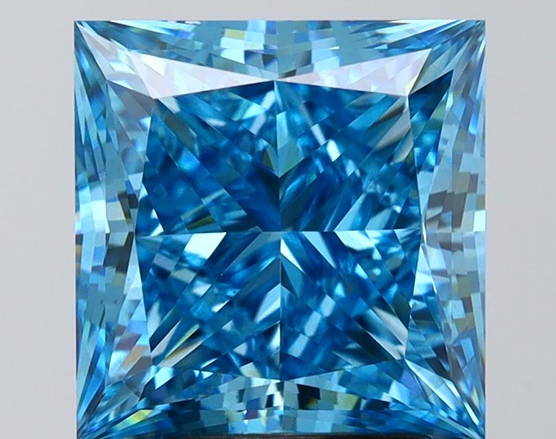 4.58 Ct. Fancy Vivid Blue Princess Lab Grown Diamond