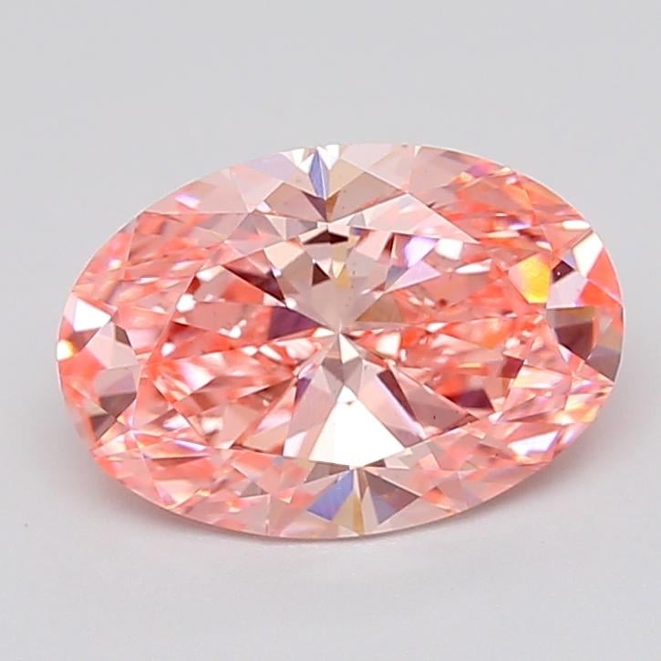 3.10 Ct. Fancy Vivid  Pink Oval Lab Grown Diamond