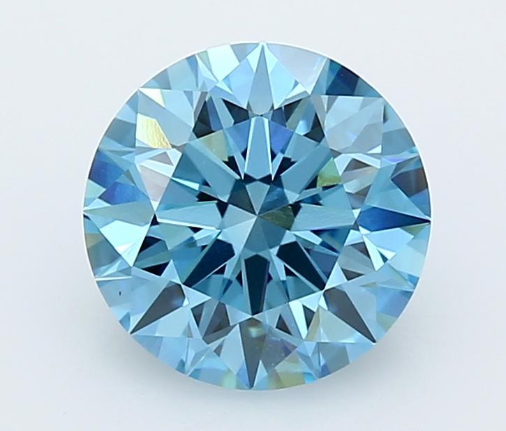 3.0 Ct. Fancy Vivid  Blue Round Lab Grown Diamond
