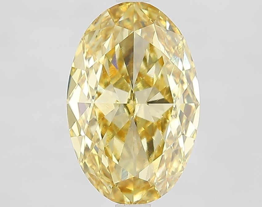 3.90 Ct. Fancy Vivid Yellow Oval Lab Grown Diamond