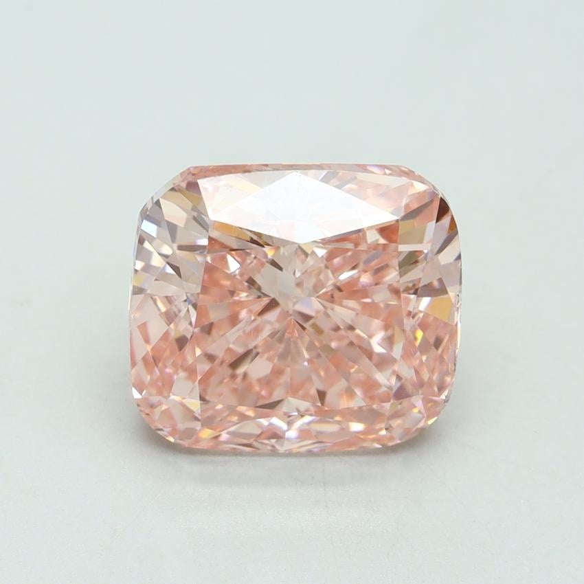 4.50 Ct. Fancy Vivid Pink Cushion Lab Grown Diamond