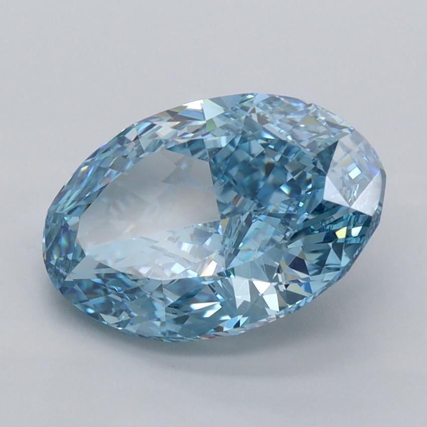 2.95 Ct. Fancy Vivid  Blue Oval Lab Grown Diamond