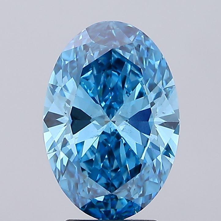 3.55 Ct. Fancy Vivid  Blue Oval Lab Grown Diamond
