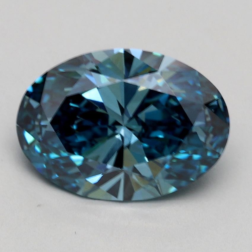 2.05 Ct. Fancy Vivid Blue Oval Lab Grown Diamond