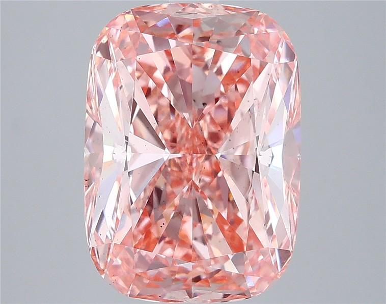 5.01 Ct. Fancy Vivid Pink Cushion Lab Grown Diamond
