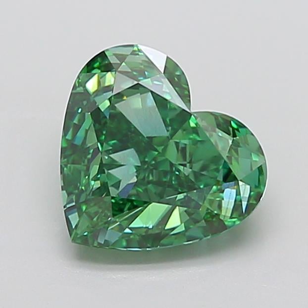 3.49 Ct. Fancy Vivid Green Heart Lab Grown Diamond