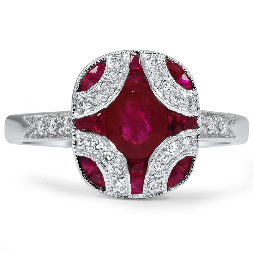 Art Deco Ruby Cocktail Ring | Azia 