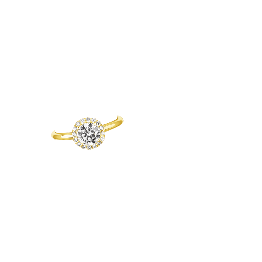 18K Yellow Gold Halo Diamond Ring (1/8 ct. tw.)