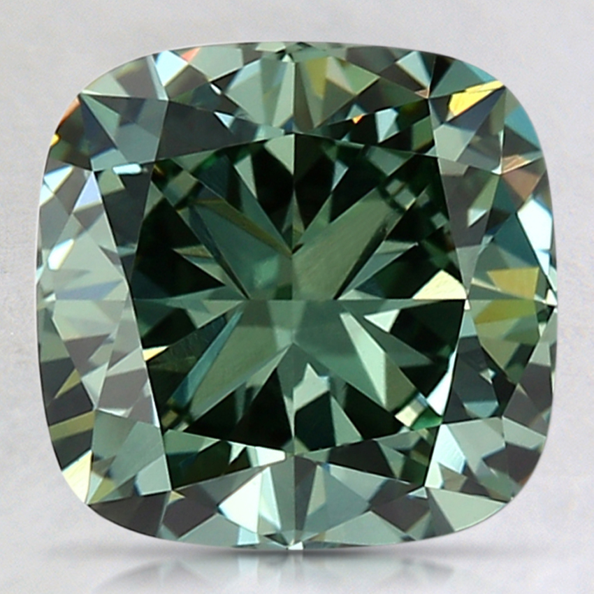 3.06 Ct. Fancy Intense Green Cushion Lab Grown Diamond
