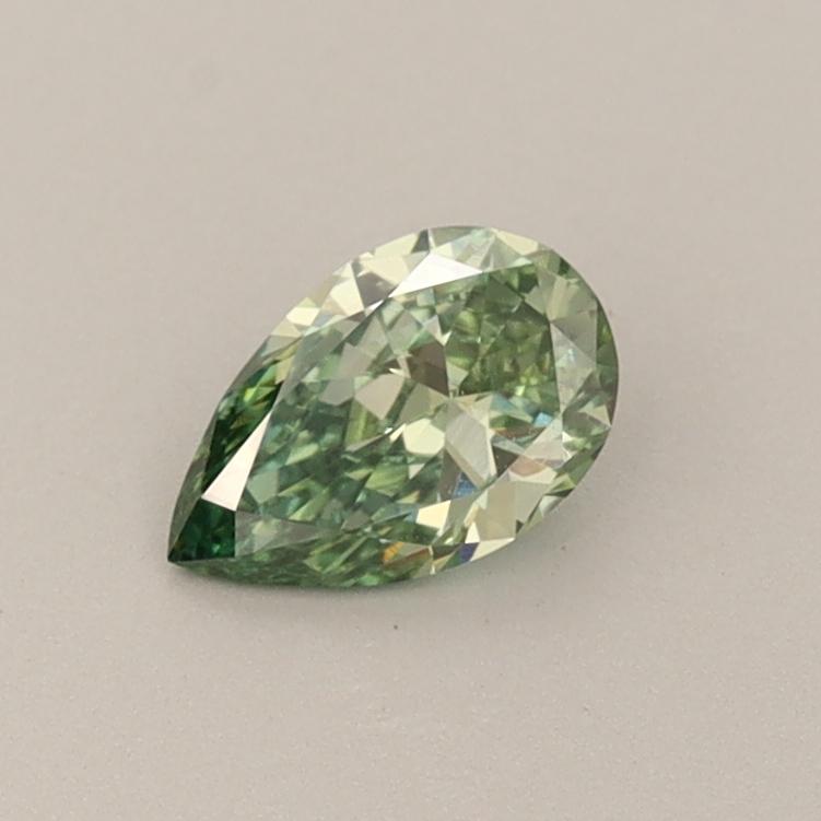 0.39 Ct. Fancy Vivid  Green Pear Lab Grown Diamond