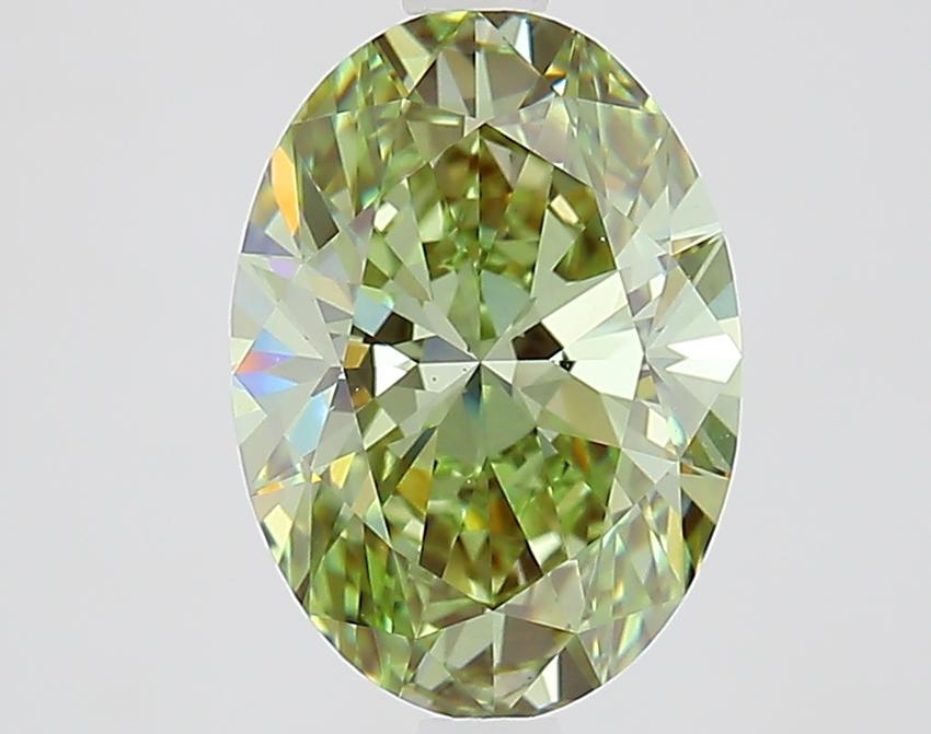 2.12 Ct. Fancy Vivid Green Oval Lab Grown Diamond
