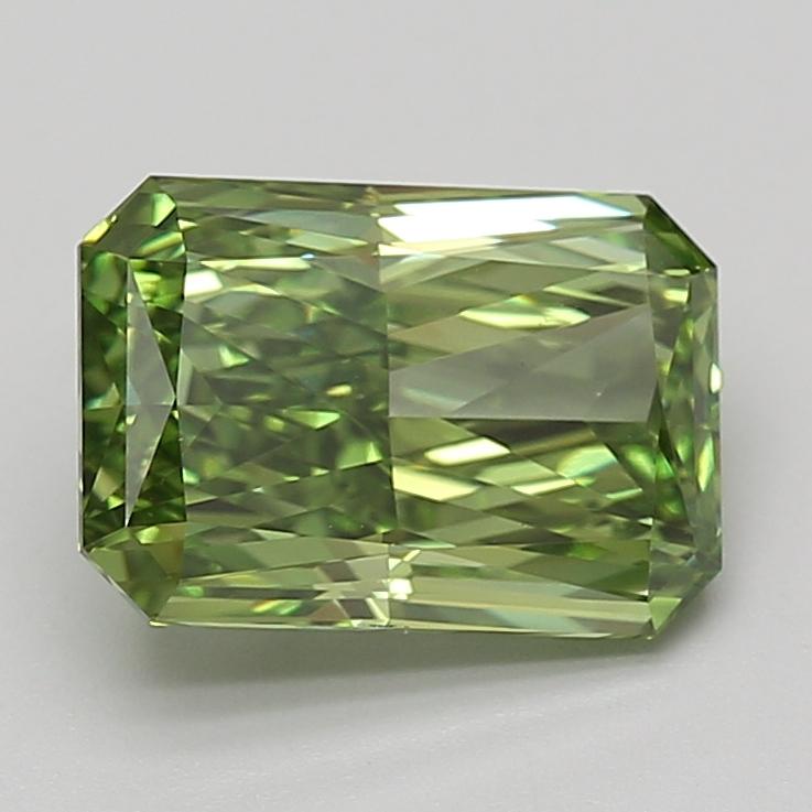 3.07 Ct. Fancy Vivid Green Radiant Lab Grown Diamond