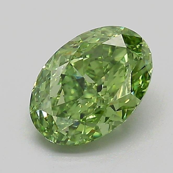 1.10 Ct. Fancy Vivid Green Oval Lab Grown Diamond