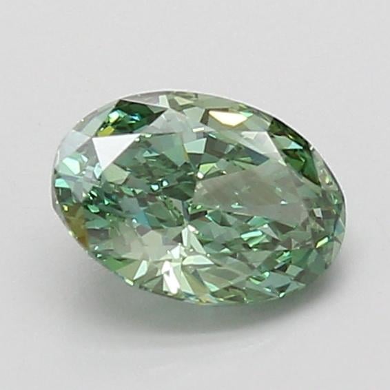 1.06 Ct. Fancy Vivid Green Oval Lab Grown Diamond