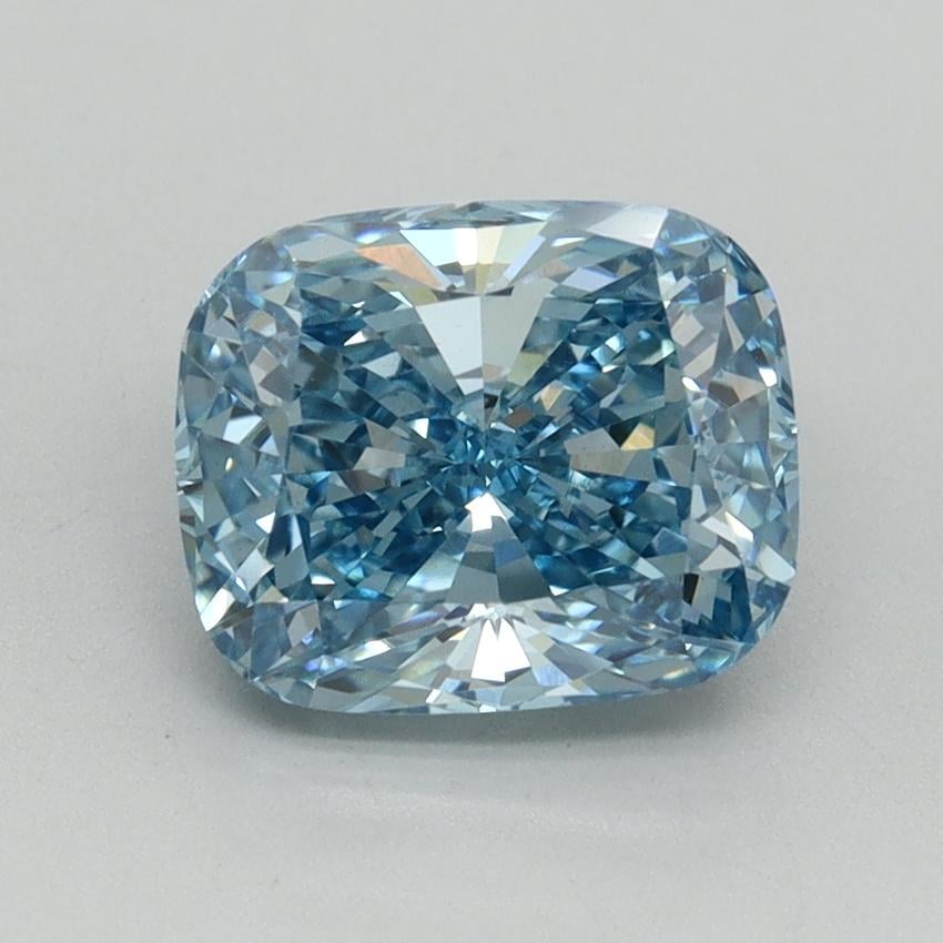 2.11 Ct. Fancy Vivid Blue Cushion Lab Grown Diamond