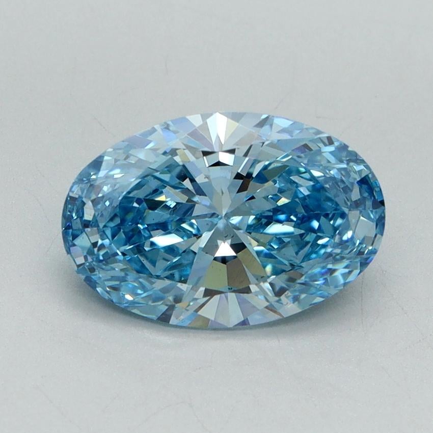 2.03 Ct. Fancy Vivid Blue Oval Lab Grown Diamond