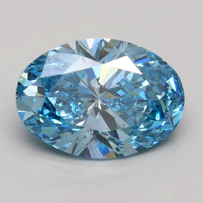 2.01 Ct. Fancy Vivid Blue Oval Lab Grown Diamond