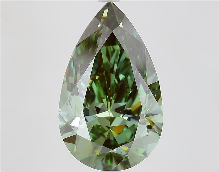 7.01 Ct. Fancy Vivid  Green Pear Lab Grown Diamond