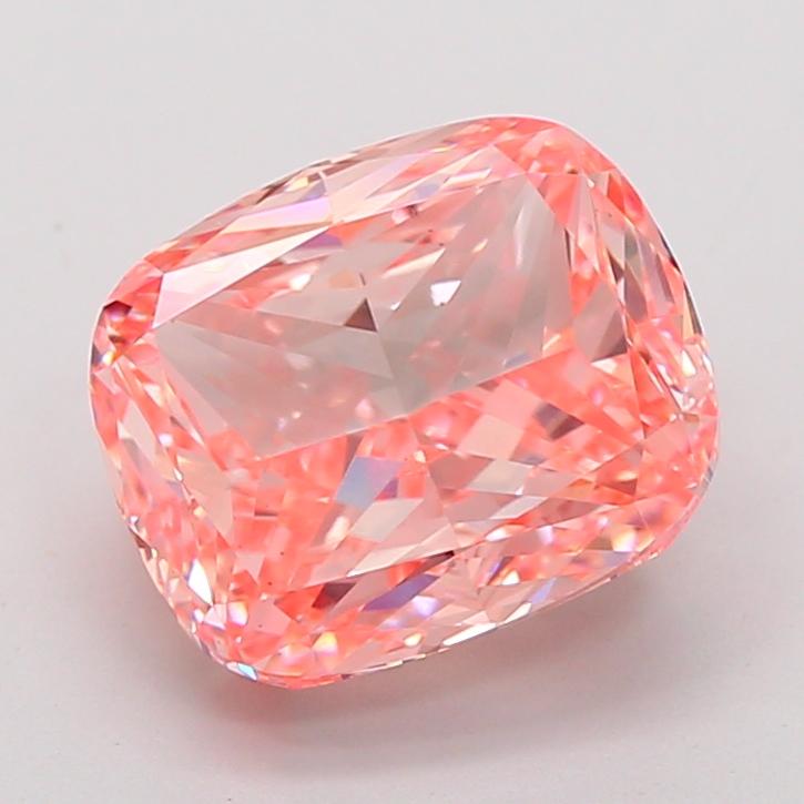 5.01 Ct. Fancy Vivid Pink Cushion Lab Grown Diamond