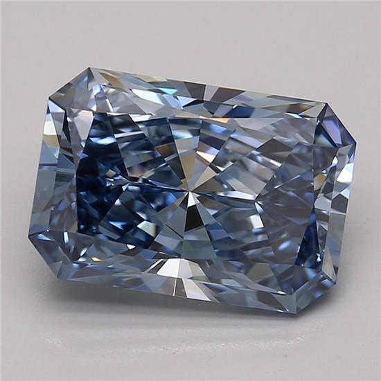 3.96 Ct. Fancy Vivid Blue Radiant Lab Grown Diamond