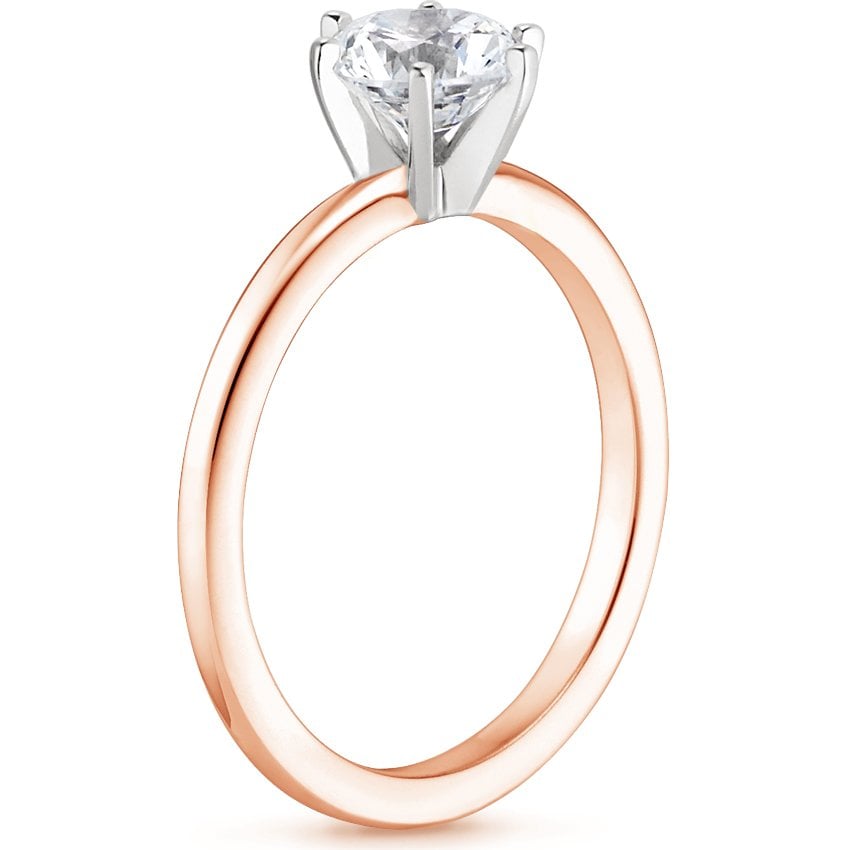 14K Rose Gold Six-Prong Petite Comfort Fit Ring, large side view