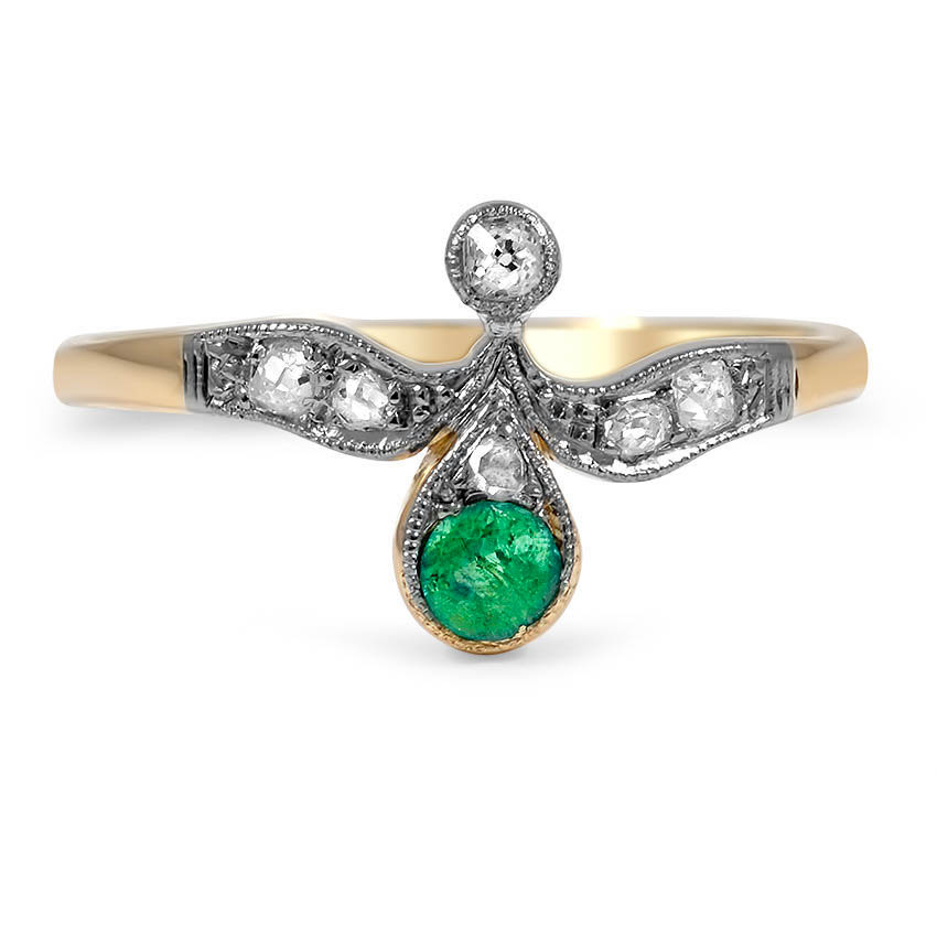Art Nouveau Emerald Vintage Ring