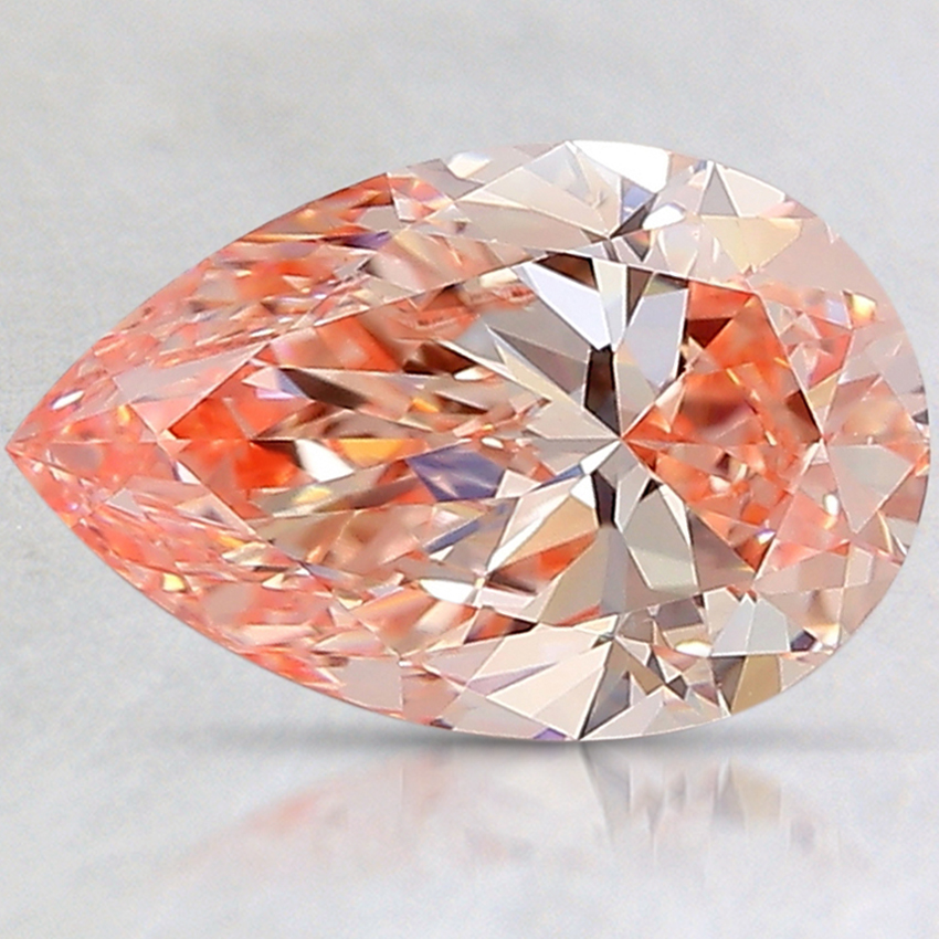 1.67 Ct. Fancy Intense Orangy Pink Pear Lab Created Diamond