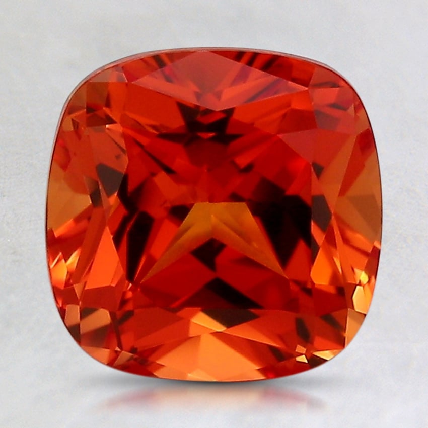 8.1x8mm Orange Cushion Lab Grown Sapphire