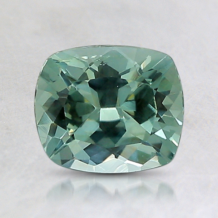 7x6mm Unheated Teal Cushion Montana Sapphire