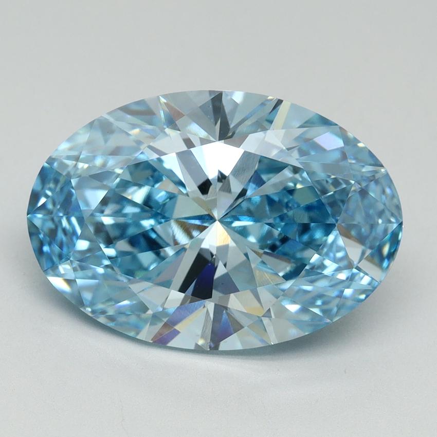 6.19 Ct. Fancy Vivid Blue Oval Lab Grown Diamond