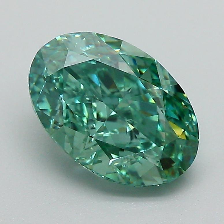 1.92 Ct. Fancy Vivid Green Oval Lab Grown Diamond