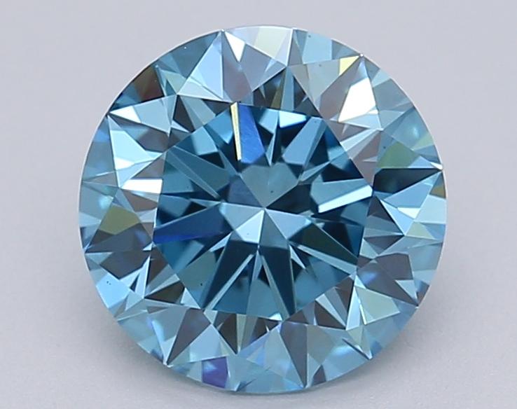 1.53 Ct. Fancy Vivid Blue Round Lab Grown Diamond