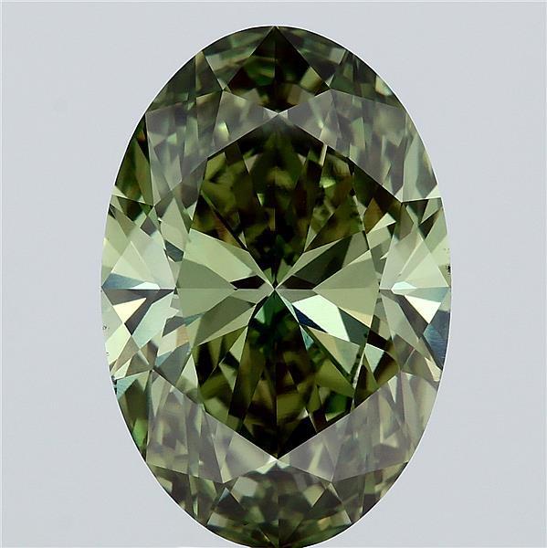 6.56 Ct. Fancy Vivid Green Oval Lab Grown Diamond