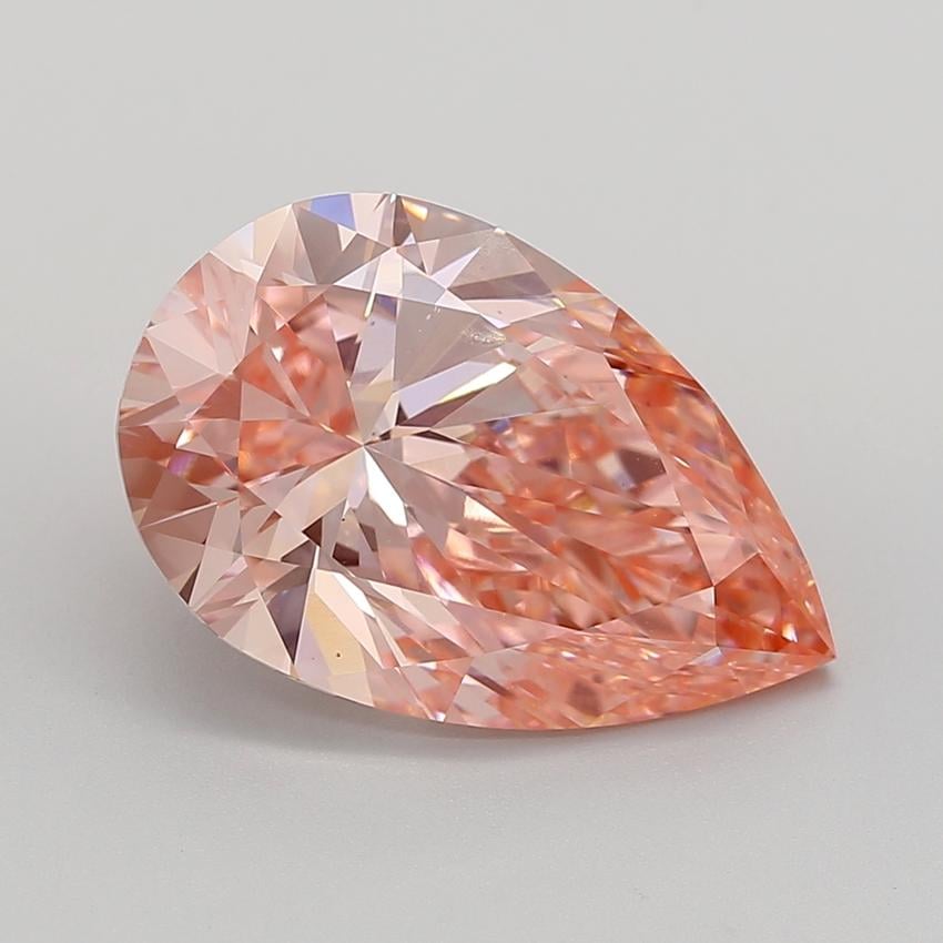 8.02 Ct. Fancy Vivid  Pink Pear Lab Grown Diamond