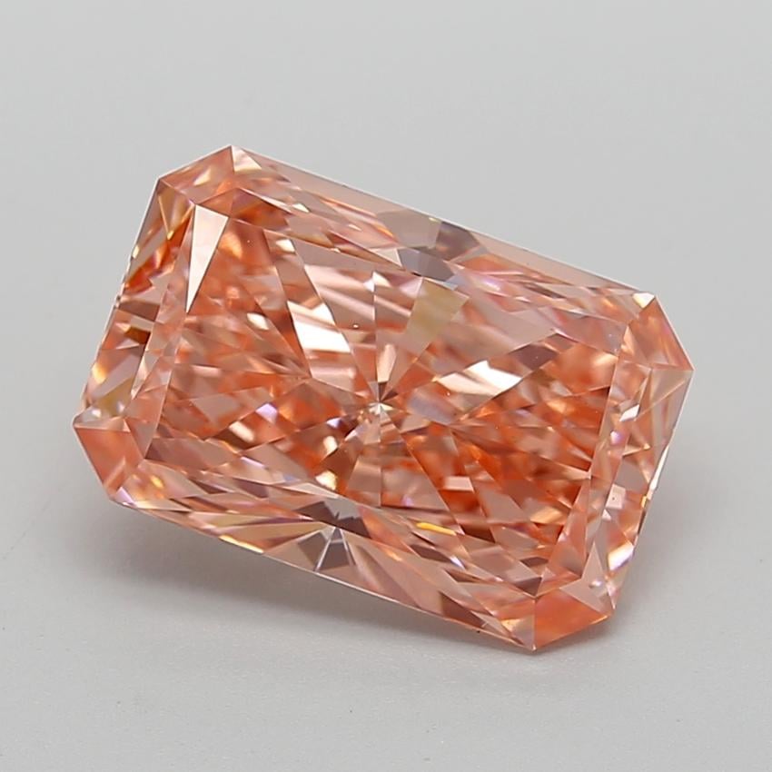 5.04 Ct. Fancy Vivid  Pink Radiant Lab Grown Diamond