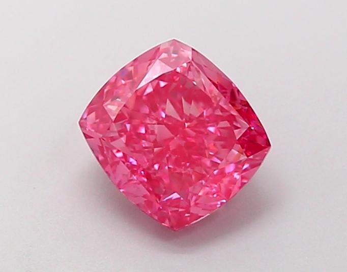 1.13 Ct. Fancy Vivid  Pink Cushion Lab Grown Diamond