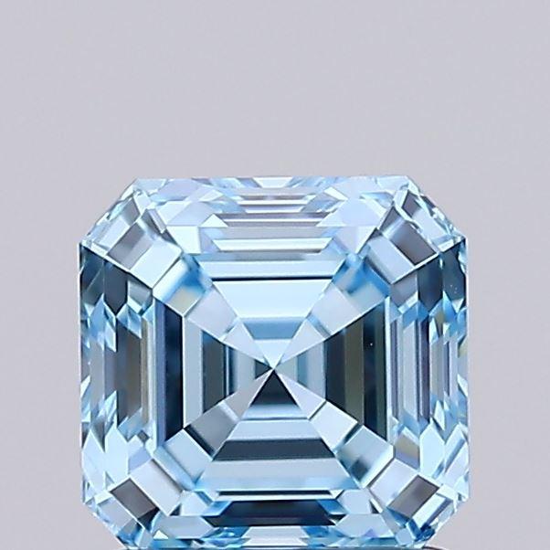 1.09 Ct. Fancy Vivid Blue Asscher Lab Grown Diamond